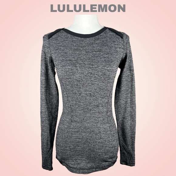 Lululemon | Base Runner Long Sleeve Heathered Black/Black Top - Picture 3 of 6
